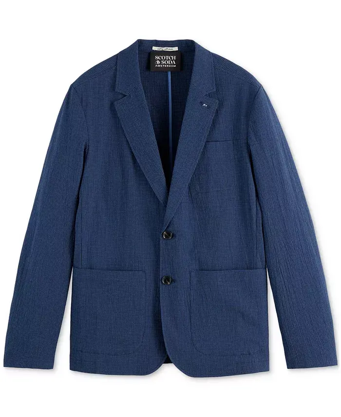 Alfani SCOTCH & SODA Men's Relaxed Fit Unconstructed Seersucker Blazer Men's Fashion & Accessories