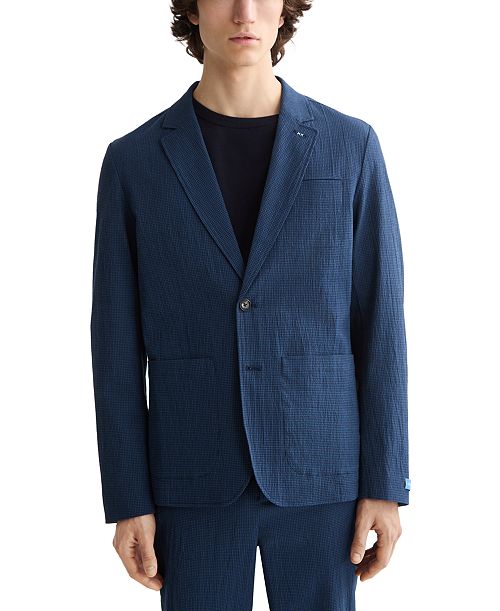 alfani SCOTCH & SODA Men's Relaxed Fit Unconstructed Seersucker Blazer Men's Fashion & Accessories