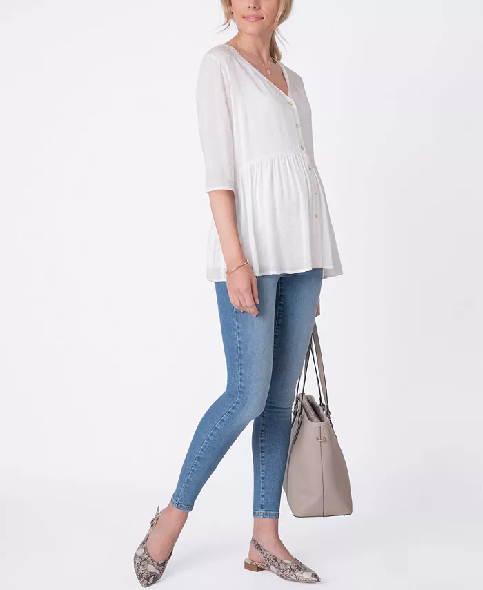 Alfani Seraphine Women's Maternity Confetti Fleck Woven Blouse Women's Fashion Shoes & Accessories