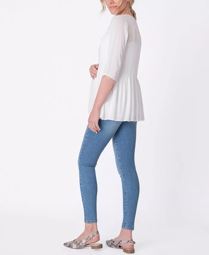 Alfani Seraphine Women's Maternity Confetti Fleck Woven Blouse Women's Fashion Shoes & Accessories