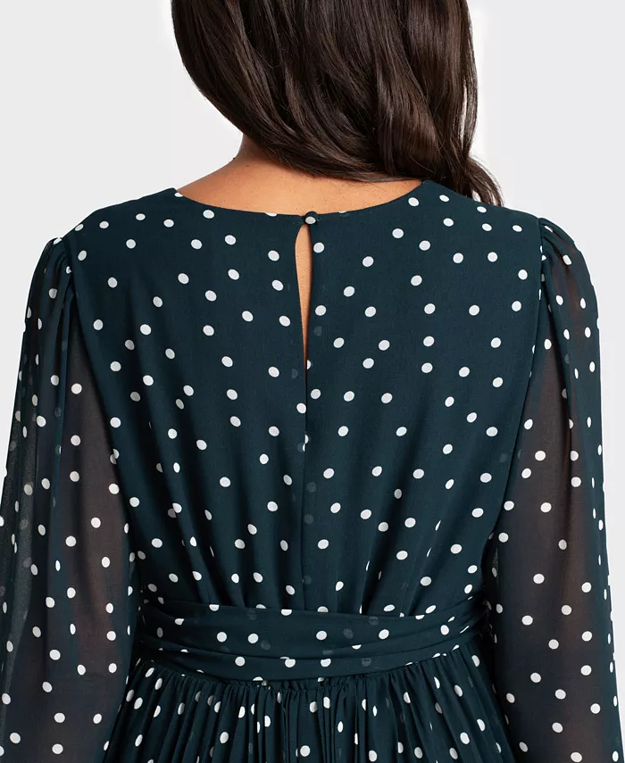 Alfani Seraphine Women's Maternity Pleated Spot Dress Women's Fashion Shoes & Accessories