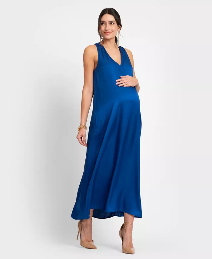 Alfani Seraphine Women's Maternity Reversible Halter A Line Dress Women's Fashion Shoes & Accessories