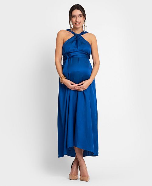 alfani Seraphine Women's Maternity Reversible Halter A Line Dress Women's Fashion Shoes & Accessories