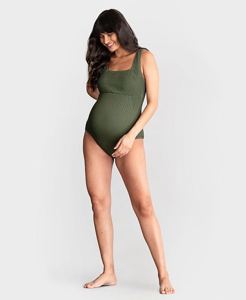 alfani Seraphine Women's Textured One-Piece Maternity Swimsuit Women's Fashion Shoes & Accessories