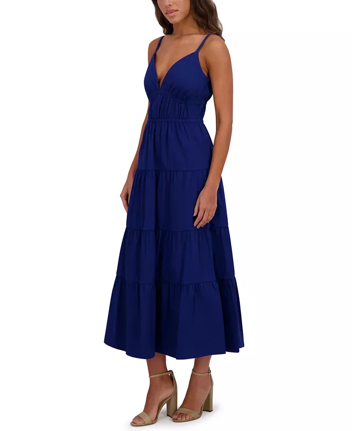 Alfani Siena Women's Cotton-Blend Spaghetti-Strap Tiered Maxi Dress Women's Fashion Shoes & Accessories