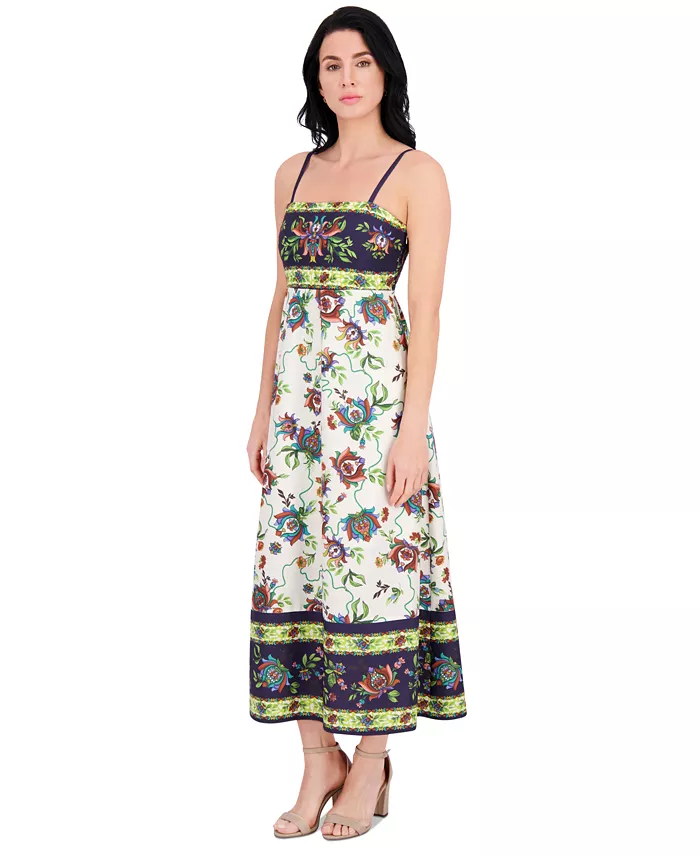 Alfani Siena Women's Printed Square-Neck Sleeveless Maxi Dress Women's Fashion Shoes & Accessories
