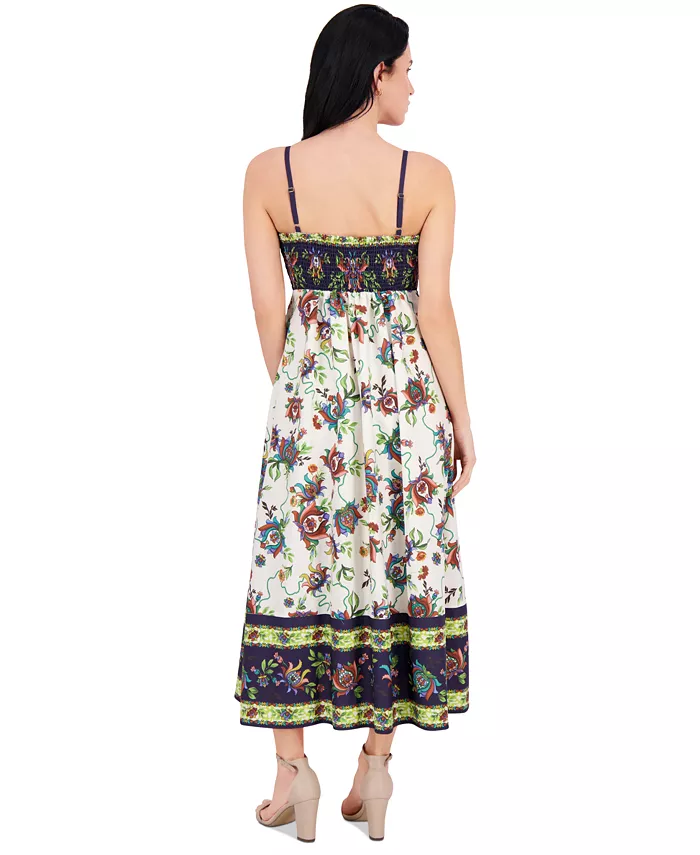 Alfani Siena Women's Printed Square-Neck Sleeveless Maxi Dress Women's Fashion Shoes & Accessories