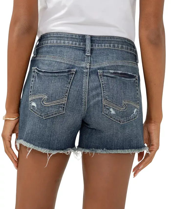 Alfani Silver Jeans Co. Women's Suki Mid-Rise Denim Shorts Juniors'