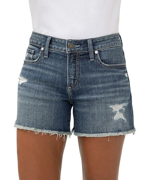 alfani Silver Jeans Co. Women's Suki Mid-Rise Denim Shorts Juniors'