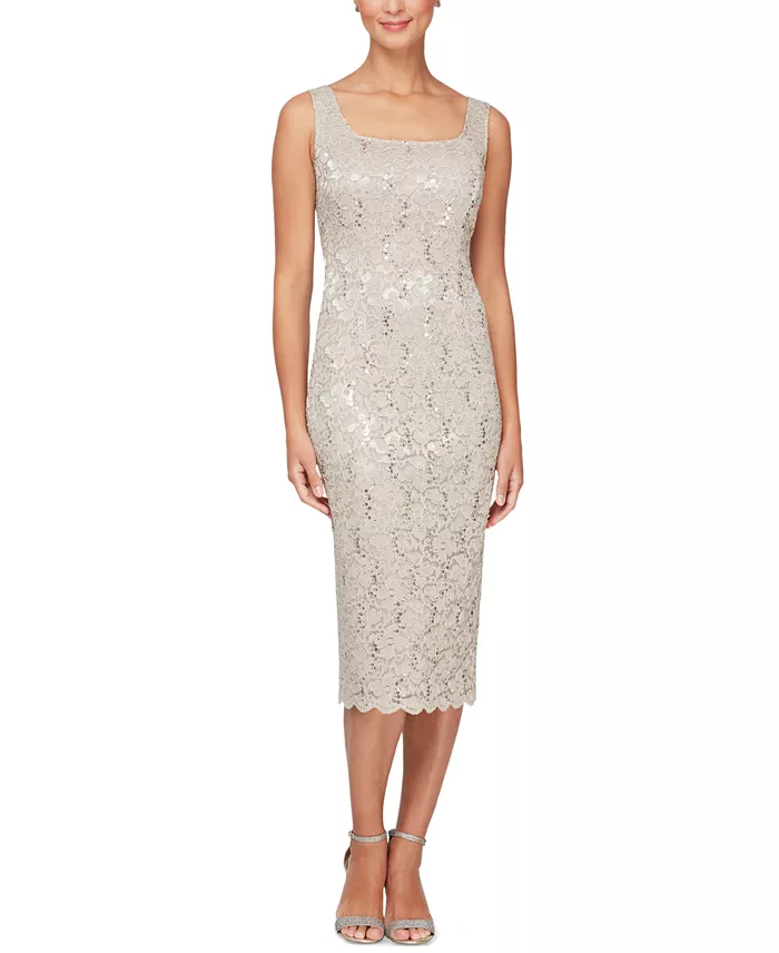 Alfani SL Fashions 2-Pc. Lace Jacket & Midi Dress Set Women's Fashion Shoes & Accessories