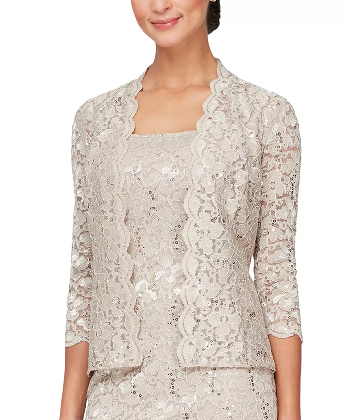 Alfani SL Fashions 2-Pc. Lace Jacket & Midi Dress Set Women's Fashion Shoes & Accessories