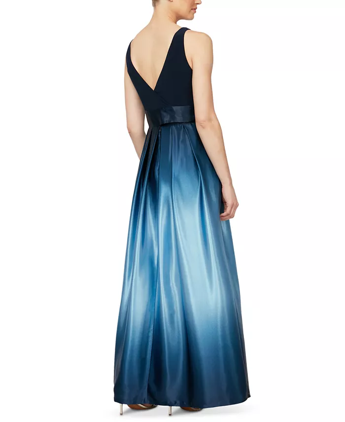 Alfani SL Fashions Ombré Satin Bow Sash Gown Women's Fashion Shoes & Accessories