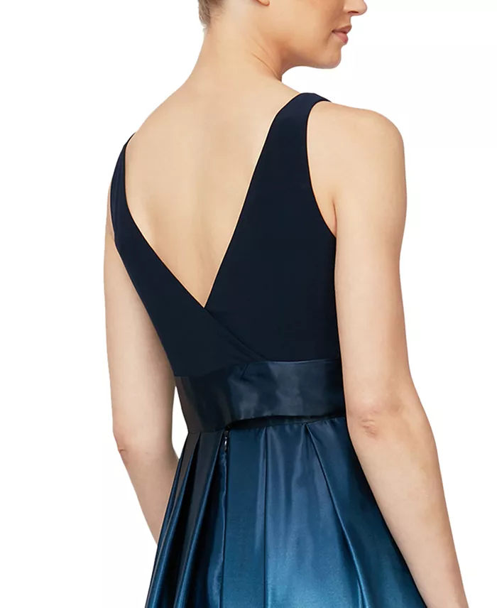 Alfani SL Fashions Ombré Satin Bow Sash Gown Women's Fashion Shoes & Accessories