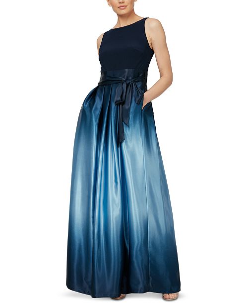 alfani SL Fashions Petite Ombré-Skirt Gown Women's Fashion Shoes & Accessories