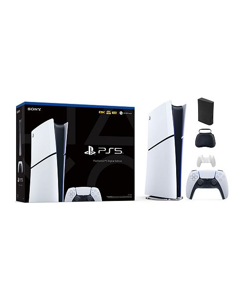 alfani Sony PlayStation 5 Slim Console Digital Edition - White Bundle With Accessories Electronics