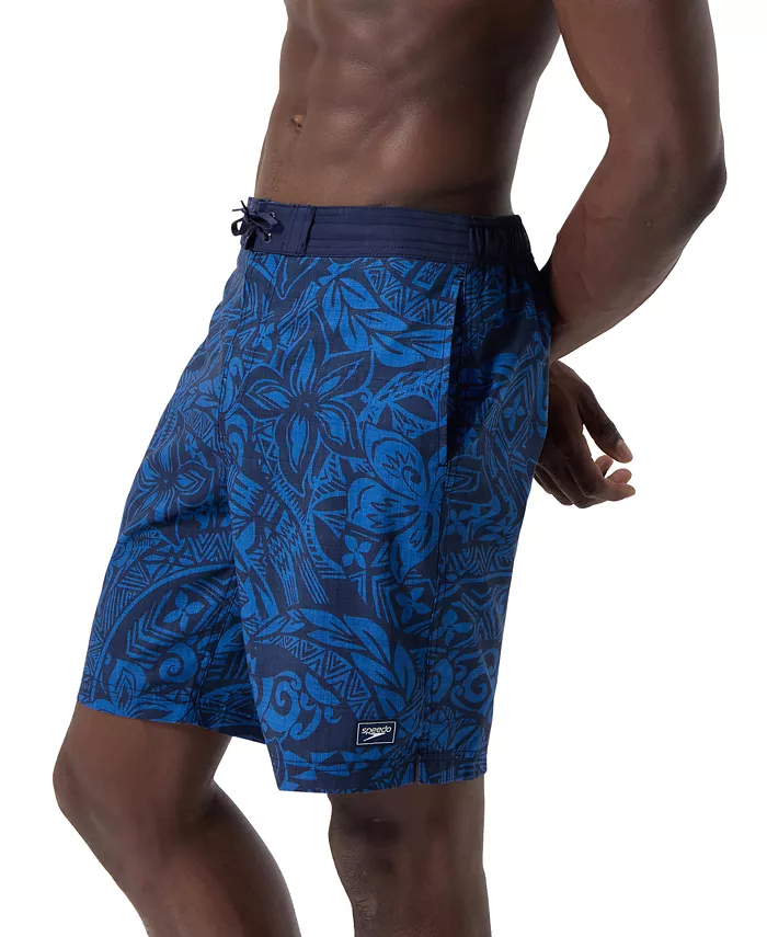Alfani Speedo Men's Bondi Basin Abstract Print Drawstring 9" Boardshorts Men's Fashion & Accessories