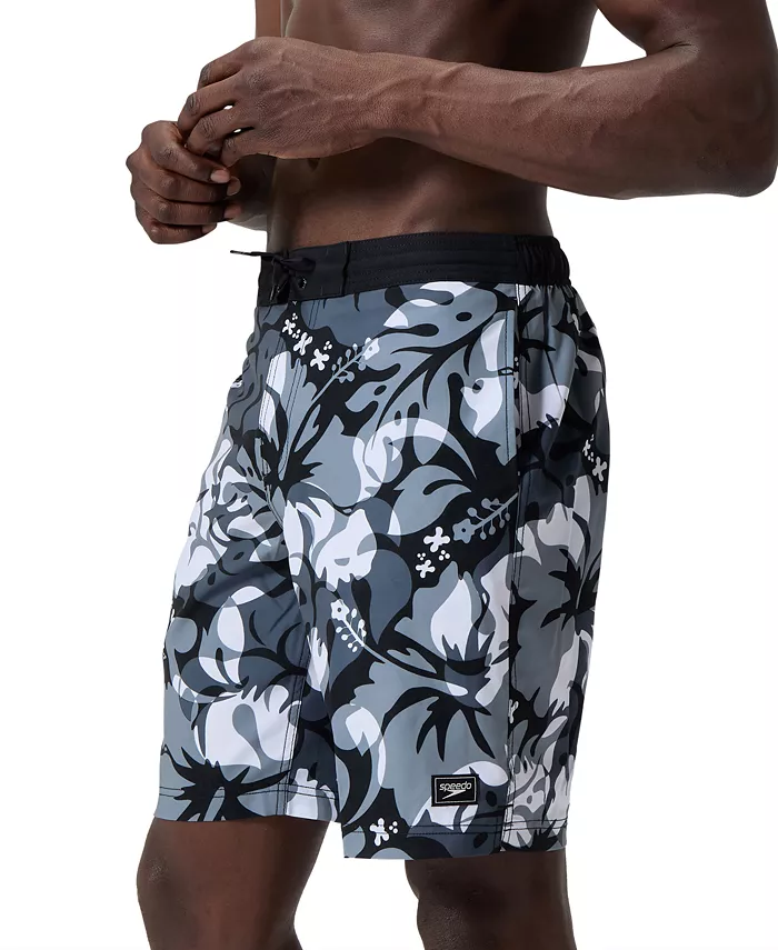 Alfani Speedo Men's Bondi Basin Comfort Stretch Printed 9" Boardshorts Men's Fashion & Accessories