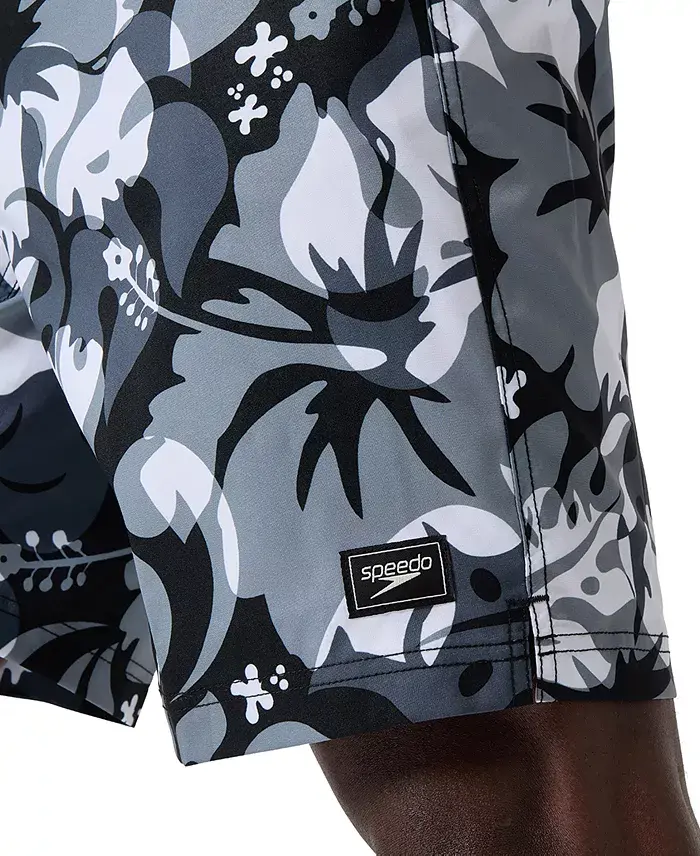 Alfani Speedo Men's Bondi Basin Comfort Stretch Printed 9" Boardshorts Men's Fashion & Accessories