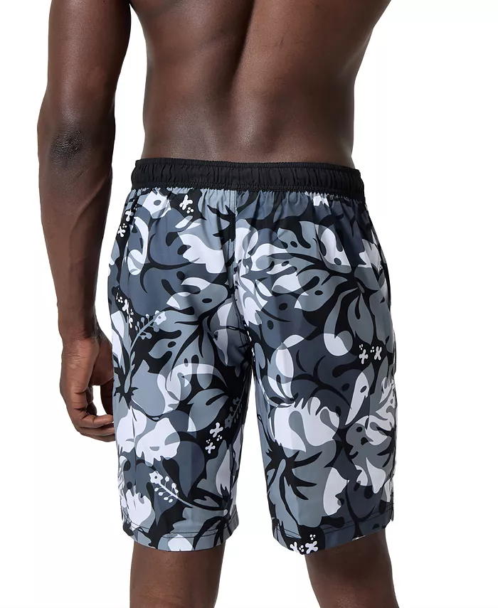 Alfani Speedo Men's Bondi Basin Comfort Stretch Printed 9" Boardshorts Men's Fashion & Accessories