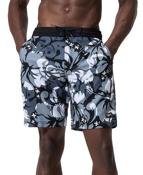 alfani Speedo Men's Bondi Basin Comfort Stretch Printed 9" Boardshorts Men's Fashion & Accessories
