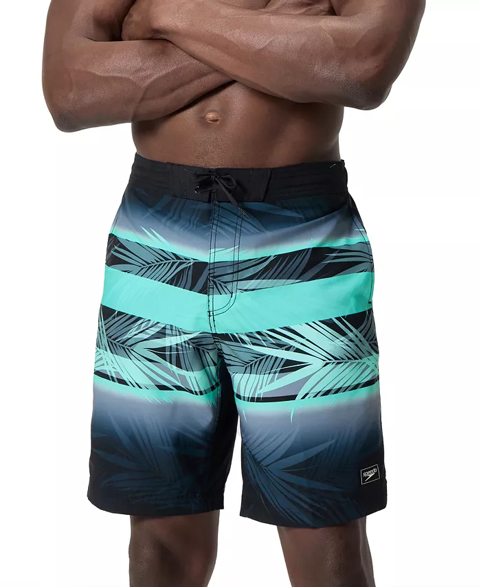 Alfani Speedo Men's Bondi Basin Palm Print Drawstring 9" Boardshorts Men's Fashion & Accessories