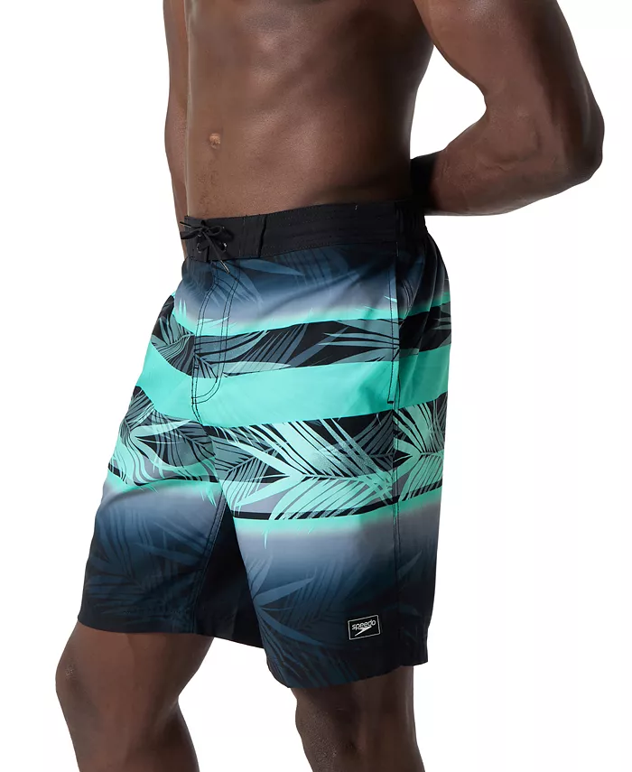 Alfani Speedo Men's Bondi Basin Palm Print Drawstring 9" Boardshorts Men's Fashion & Accessories