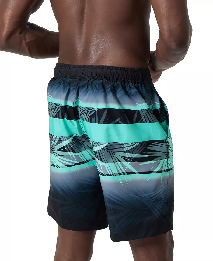 Alfani Speedo Men's Bondi Basin Palm Print Drawstring 9" Boardshorts Men's Fashion & Accessories