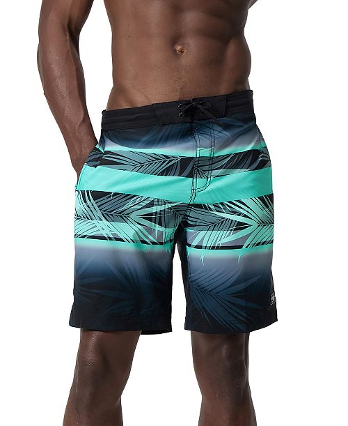 alfani Speedo Men's Bondi Basin Palm Print Drawstring 9" Boardshorts Men's Fashion & Accessories