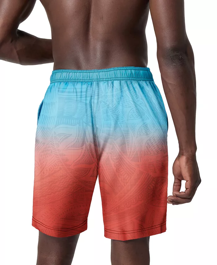 Alfani Speedo Men's Island Flow Bondi Basin Ombre Drawstring 9" Boardshorts Men's Fashion & Accessories