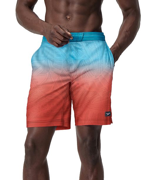 alfani Speedo Men's Island Flow Bondi Basin Ombre Drawstring 9" Boardshorts Men's Fashion & Accessories