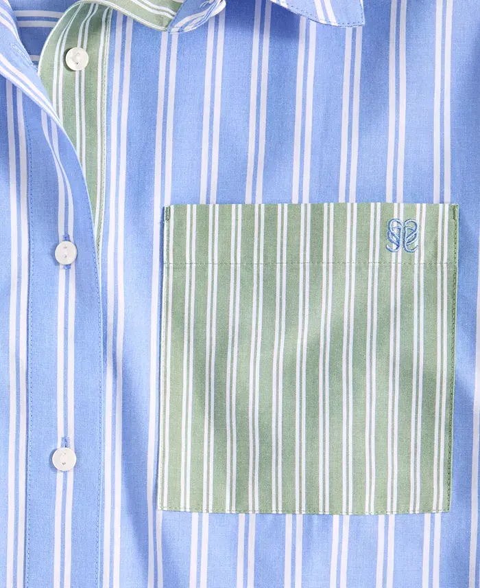 Alfani State Of Day Women's Colorblocked Striped Boxer Pajama Set Exclusively At Macy's Women's Fashion Shoes & Accessories