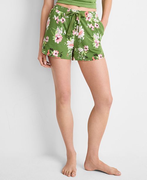alfani State of Day Women's Floral Knit Drawstring Shorts XS-3X Exclusively at Macy's Women's Fashion Shoes & Accessories