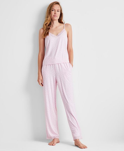 alfani State of Day Women's Lace-Trim Camisole Pajama Set XS-3X Created for Macy's Women's Fashion Shoes & Accessories