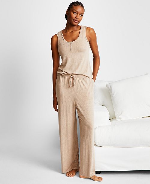 alfani State of Day Women's Pointelle Tank Pajama Set Exclusively at Macy's Women's Fashion Shoes & Accessories