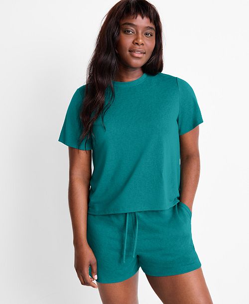 alfani State of Day Women's Relaxed-Fit Short-Sleeve Tee XS-3X Exclusively at Macy's Women's Fashion Shoes & Accessories
