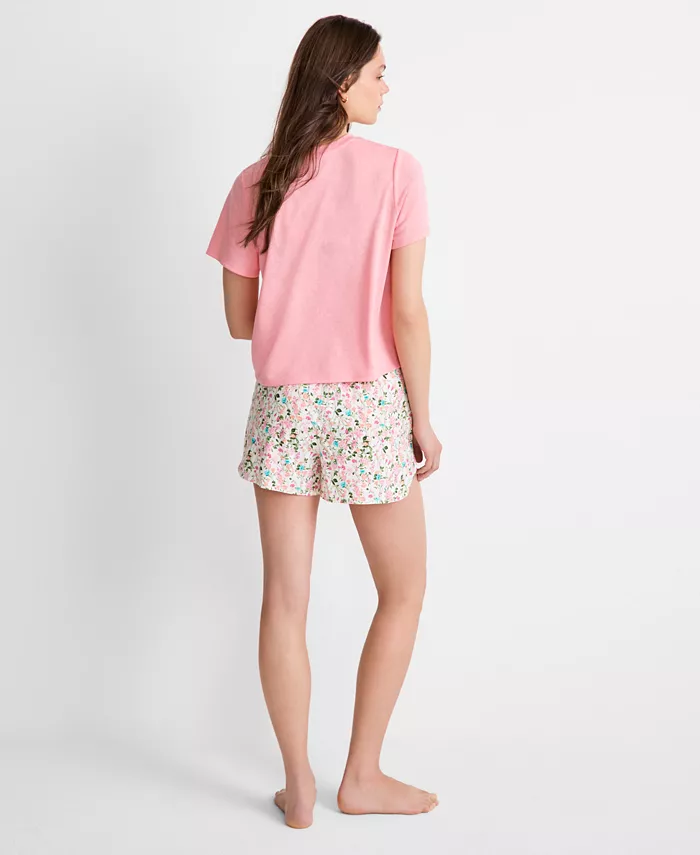 Alfani State Of Day Women's Short-Sleeve Tee & Drawstring Floral Shorts Exclusively At Macy's Women's Fashion Shoes & Accessories