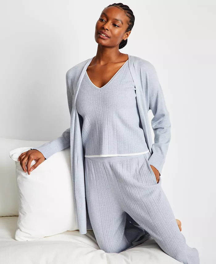Alfani State Of Day Women's Sweater Knit Duster Robe Exclusively At Macy's Women's Fashion Shoes & Accessories