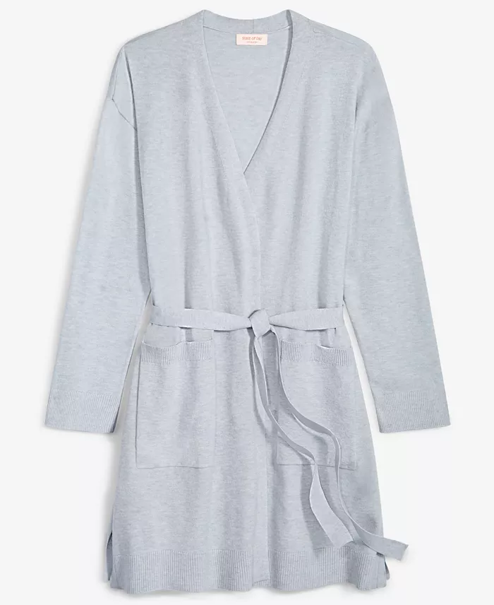 Alfani State Of Day Women's Sweater Knit Duster Robe Exclusively At Macy's Women's Fashion Shoes & Accessories