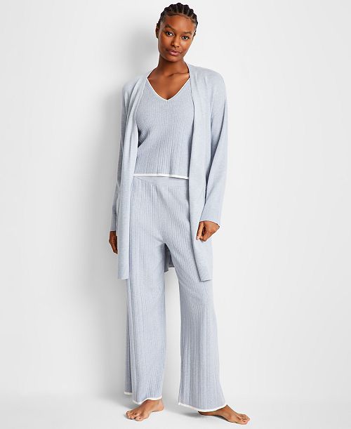 alfani State of Day Women's Sweater Knit Duster Robe Exclusively at Macy's Women's Fashion Shoes & Accessories