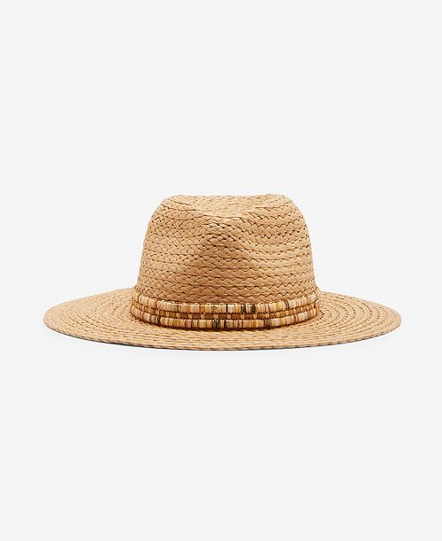 alfani Steve Madden H-Reina Lux Spectrum Shine-Trim Panama Hat Women's Fashion Shoes & Accessories
