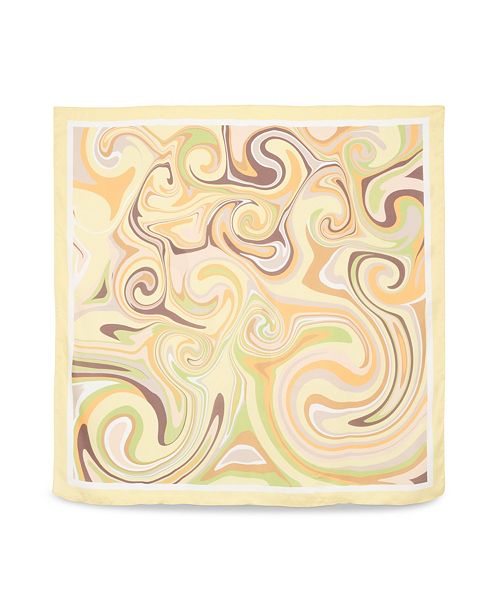 alfani Steve Madden Swirl Away Satin Square Scarf Women's Fashion Shoes & Accessories