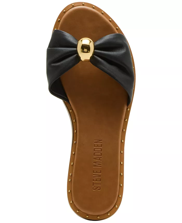 Alfani Steve Madden Women's Dipsy Knotted Embellished Slide Sandals Women's Fashion Shoes & Accessories