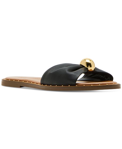 alfani Steve Madden Women's Dipsy Knotted Embellished Slide Sandals Women's Fashion Shoes & Accessories