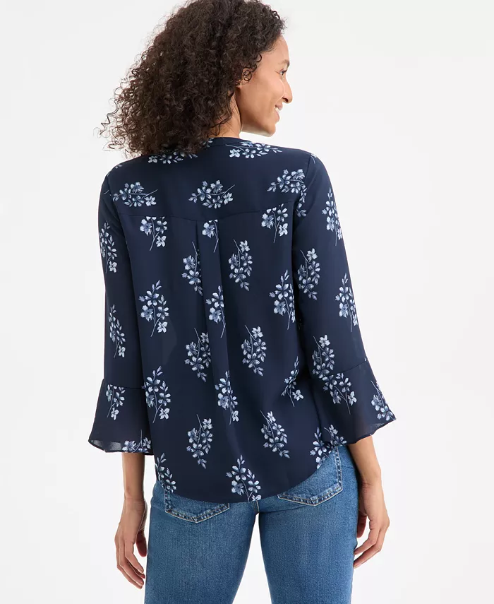 Alfani Style & Co Petite Floral Pintucked Top Exclusively At Macy's Women's Fashion Shoes & Accessories