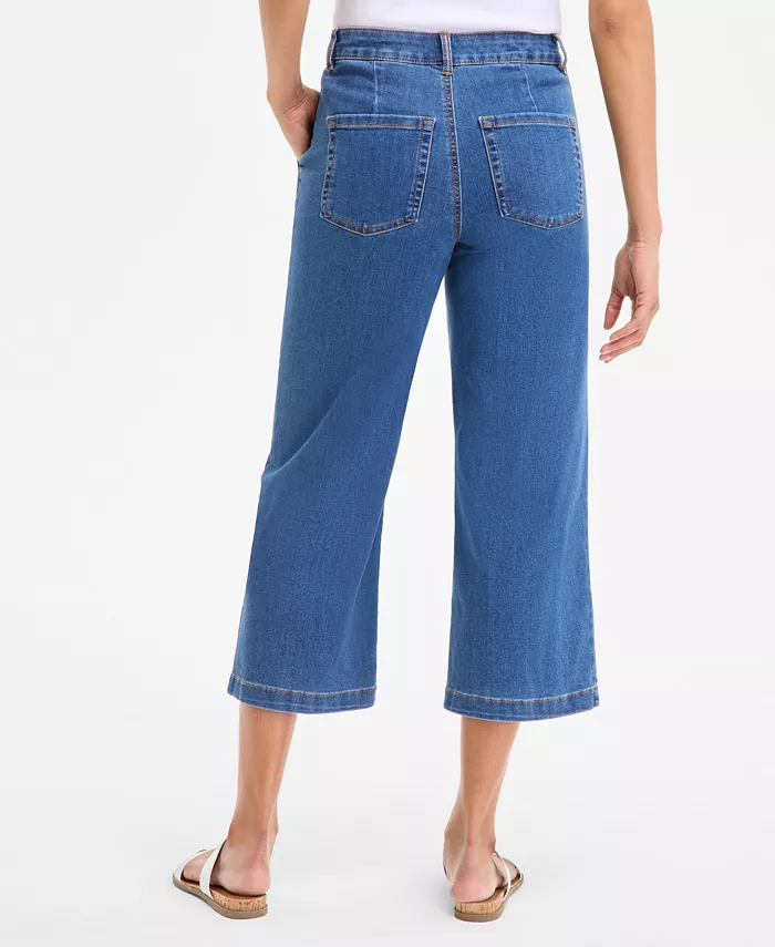 Alfani Style & Co Petite High-Rise Cropped Wide-Leg Jeans Exclusively At Macy's Women's Fashion Shoes & Accessories