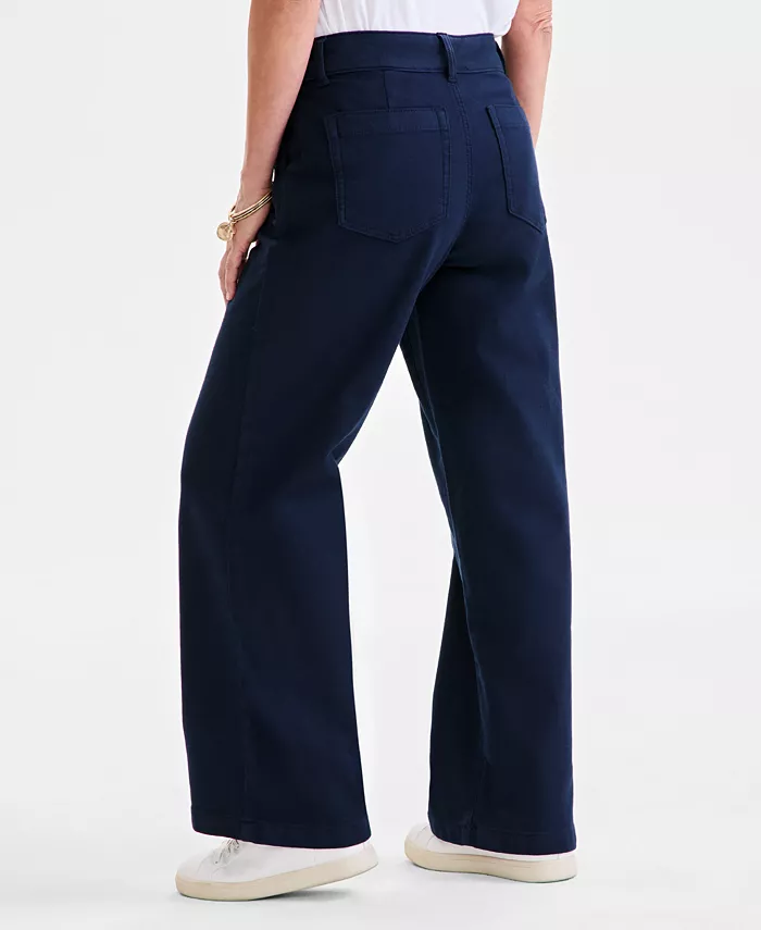 Alfani Style & Co Petite Mid-Rise Dobby Twill Wide-Leg Pants Exclusively At Macy's Women's Fashion Shoes & Accessories