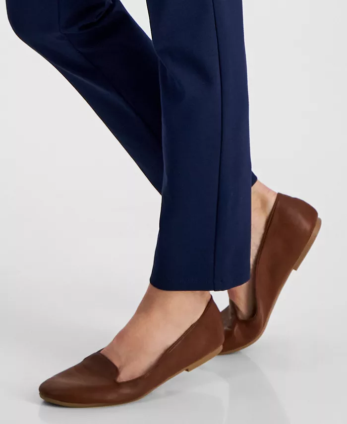 Alfani Style & Co Petite Mid Rise Pull On Straight Leg Ponte Pants Created For Macy's Women's Fashion Shoes & Accessories