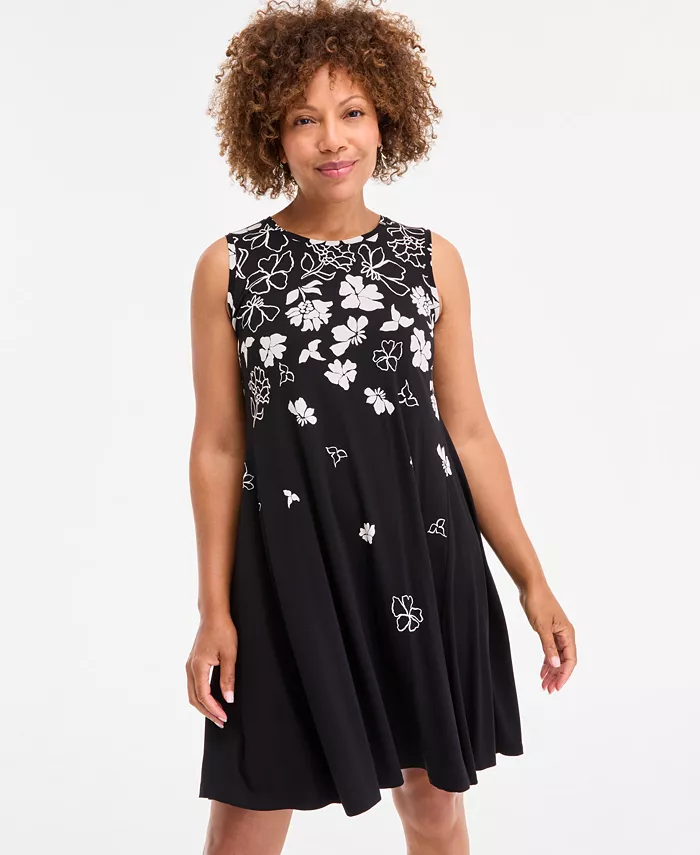 Alfani Style & Co Petite Printed Sleeveless Flip Flop Dress Exclusively At Macy's Women's Fashion Shoes & Accessories