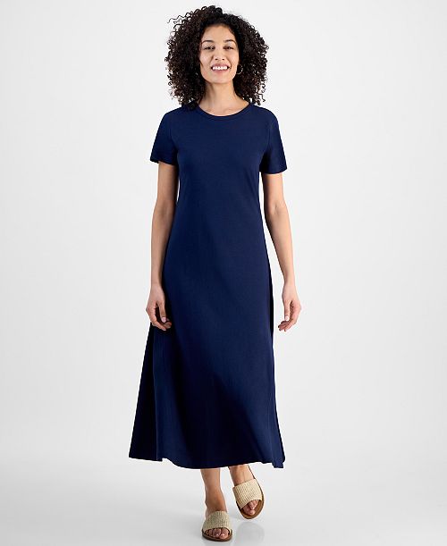 alfani Style & Co Petite T-Shirt Midi Dress Exclusively at Macy's Women's Fashion Shoes & Accessories