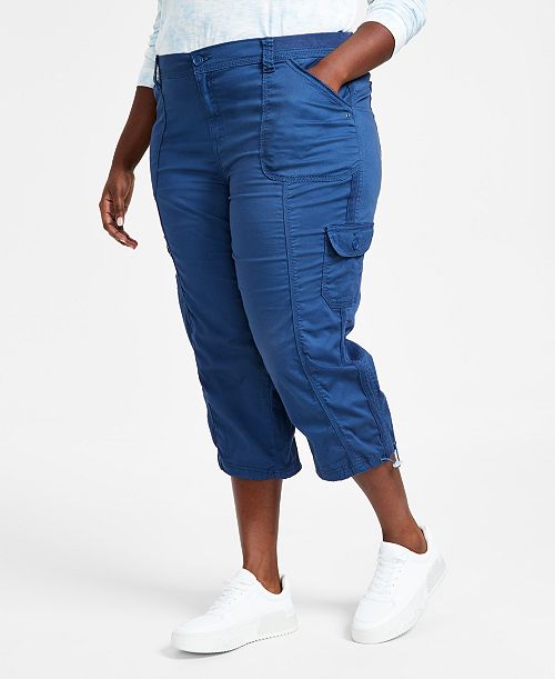 alfani Style & Co Plus Size Cargo Capri Pants Exclusively at Macy's Women's Fashion Shoes & Accessories